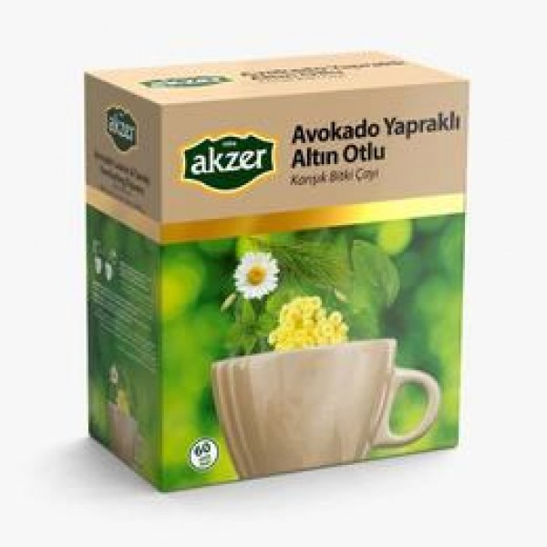 AKZER Fonksiyonel BİTKİ ÇAYI AVOKADO YAPRAKLI ALTIN OTLU ÇAY 60 LI 90GR