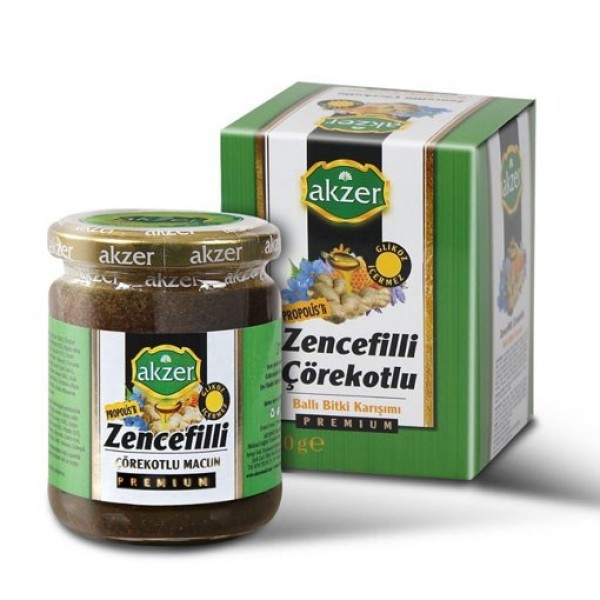 AKZER PREMIUM PROPOLİSLİ ZENCEFİLLİ ÇÖREKOTLU 210G