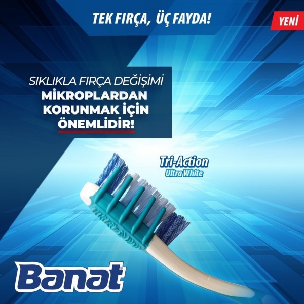 BANAT DİŞ FIRÇASI TRİ-ACTİON ULTRA WHİTE DİŞ FIRÇASI  ORTA  514521