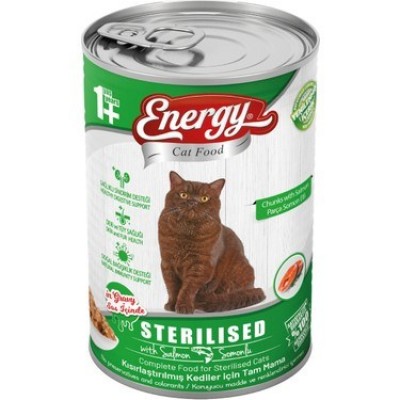 ENERGY KONSERVE MAMASI KEDİ  (STERİLLZED )KISIR  400GR  ENERGY KONSERVE MAMASI KEDİ  (STERİLLZED )KISIR  400GR