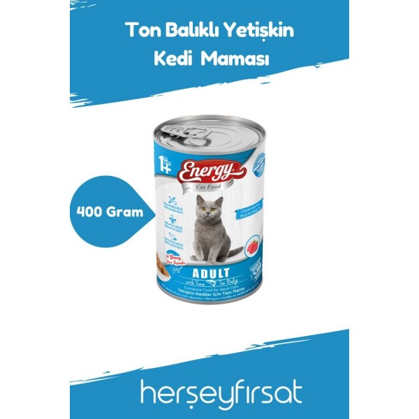 ENERGY YETİŞKİN KEDİ KONSERVE MAMASI 400GR TONBALIKLI