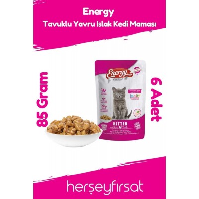 ENERGY POUCH YAŞ MAMASI  YAVRU KEDİ  85GR  TAVUKLU ENERGY POUCH YAŞ MAMASI  YAVRU KEDİ  85GR  TAVUKLU