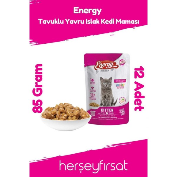 ENERGY YAVRU KEDİ POUCH YAŞ MAMASI   85GR  TAVUKLU