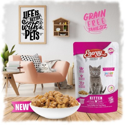 ENERGY POUCH YAŞ MAMASI  YAVRU KEDİ  85GR  TAVUKLU ENERGY POUCH YAŞ MAMASI  YAVRU KEDİ  85GR  TAVUKLU
