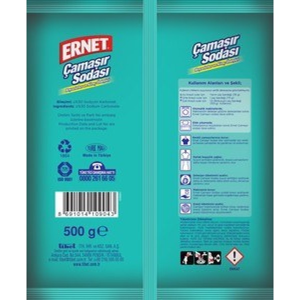 ERNET ÇAMAŞIR SODASI 500GR 2 Lİ PAKET