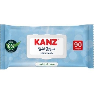 KANZ ISLAK HAVLU 90LI SEÇENEK  SENSİTİVE BABY-PAPATYA-GÜL-NATUREL-LAVANTA 
