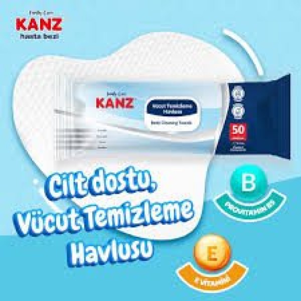 KANZ VÜCÜT TEMZİLEME HAVLUSU 50Lİ 