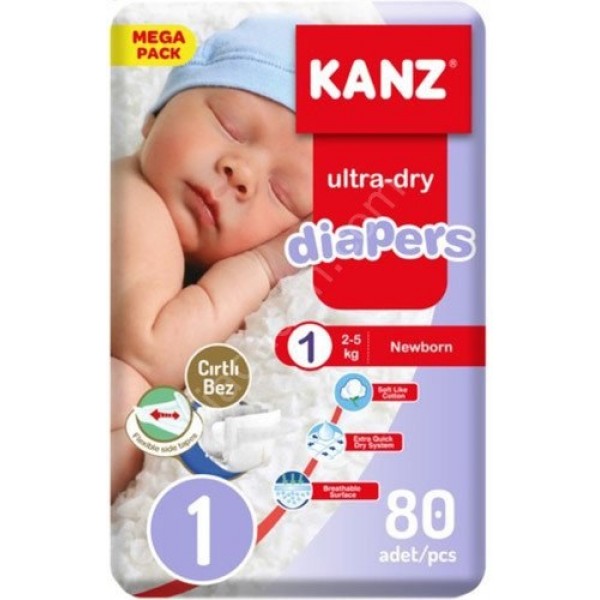 KANZ BEBEK BEZİ MEGA PAKET NO: 1 80Lİ YENİDOĞAN  2-5KG