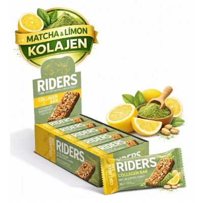 Riders High Protein Bar Yer Fistikli Tahilli Macha Limon Aromali Kolajen 40gr	