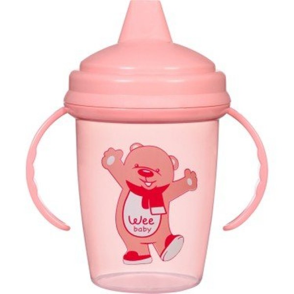 WEE BABY ENJOY AKITMAZ KULPLU ALIŞTIRMA BARDAK 240ML  755 PEMBE