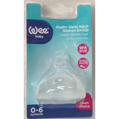 WEE BABY KLASİK+GENİŞ AĞIZLI BİBERON EMZİĞİ AZ AKIŞ NO:1  0-6 AY  828 WEE BABY KLASİK+GENİŞ AĞIZLI BİBERON EMZİĞİ AZ AKIŞ NO:1  0-6 AY  828