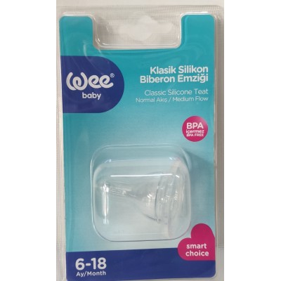 WEE BABY KLASİK DAMAKLI BİBERON EMZİĞİ  NORMAL  AKIŞ NO:3  6-18 AY  823 WEE BABY KLASİK DAMAKLI BİBERON EMZİĞİ  NORMAL  AKIŞ NO:3  6-18 AY  823