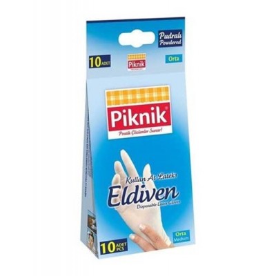 PİKNİK KULLAN AT LATEKS ELDİVEN 10 LU PUDRALI   PİKNİK KULLAN AT LATEKS ELDİVEN 10 LU PUDRALI