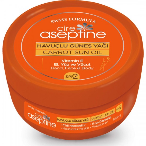 CİRE ASEPTİNE  HAVUÇLU SPF2  GÜNEŞ YAĞI  100ML