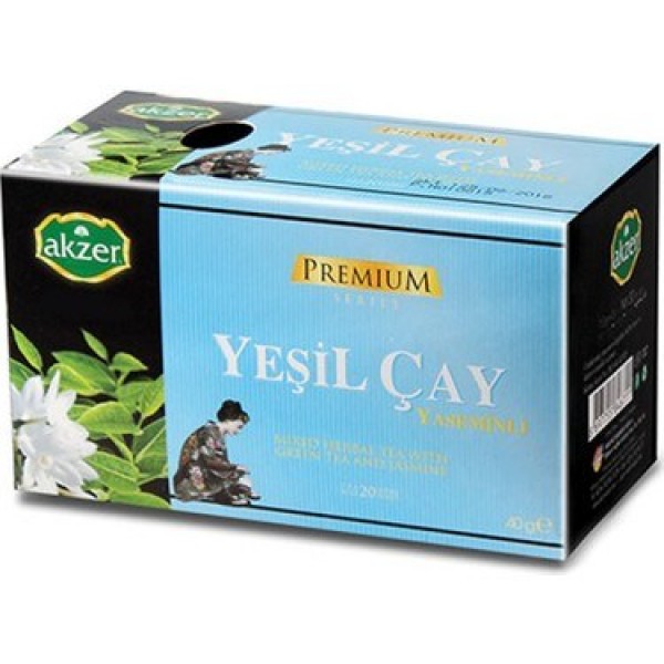 AKZER  Premium BİTKİ ÇAYI YEŞİL YASEMİNLİ ÇAY 20 Lİ 30GR