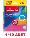 VİLEDA Mikrofiber Colors 4Lü Bez  1*10 ADET
