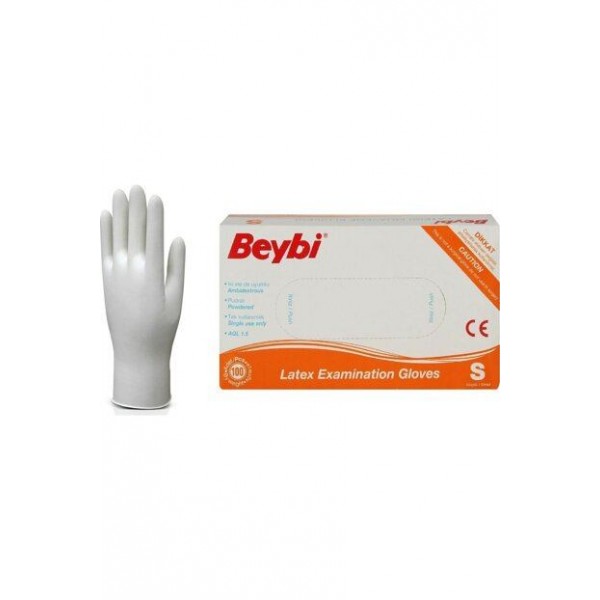 BEYBİ PUDRALI LATEX ELDİVEN 100 LÜ S  SMALL KÜÇÜK BOY