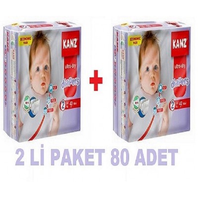 KANZ BEBEK BEZİ EKO NO: 2 40LI İKİ PAKET MİNİ 3-6KG KANZ BEBEK BEZİ EKO NO: 2 40LI İKİ PAKET MİNİ 3-6KG