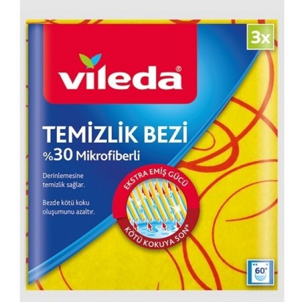 VİLEDA Temizlik Bezi %30 MİKROFİBER 3 LÜ  