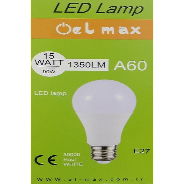 EL-MAX LED AMPUL E 27 DUY 15W : 90W 1350LM BEYAZ IŞIK  