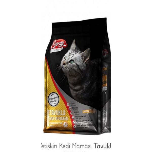 ENERGY YETİŞKİN KEDİ KURU MAMA 500GR TAVUKLU