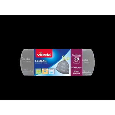 VİLEDA BÜZGÜLÜ ÇÖP TORBASI 50L BÜYÜK 10 Lİ  68*73 CM 