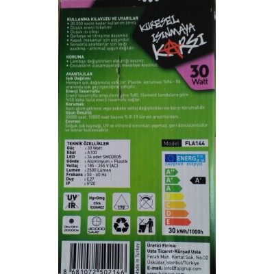 FUJİKA SMD LED AMPUL E 27 DUY 30W BEYAZ IŞIK