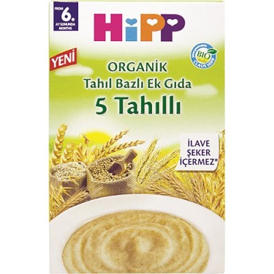 HİPP ORGANİK TAHIL BAZLI EK GIDA 5 TAHILLI 200 GR HİPP ORGANİK TAHIL BAZLI EK GIDA 5 TAHILLI 200 GR