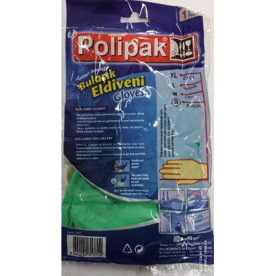 POLİPAK BULAŞIK ELDİVENİ  1 PK.İÇİ  ÇİFT ELDİVEN   S BOY KÜÇÜK 7-7,5