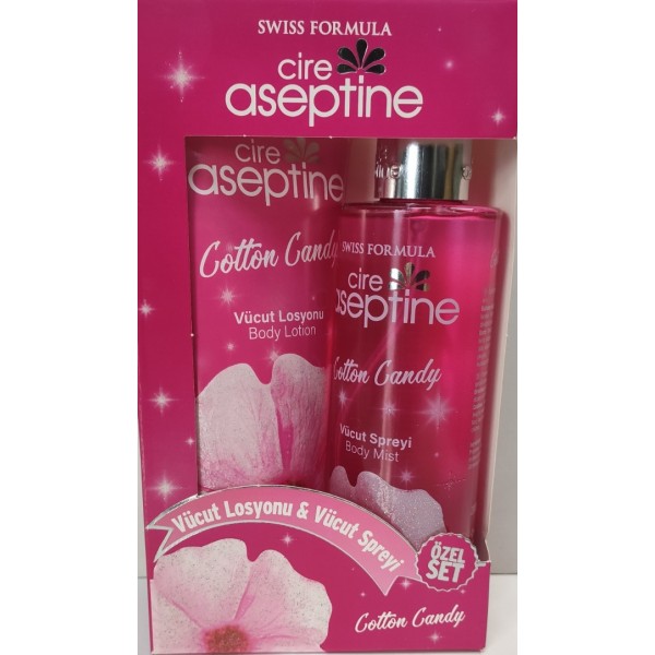 CİRE ASEPTİNE COTTON CANDY VÜCUT LOSYONU 200ML+200ML  VÜCUT SPREY ÖZEL SET