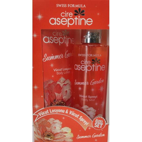 CİRE ASEPTİNE SUMMER GARDEN VÜCUT LOSYONU 200ML+200ML  VÜCUT SPREY ÖZEL SET