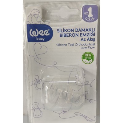 WEE BABY SİLİKON DAMAKLI BİBERON EMZİĞİ  AZ AKIŞ NO:1   0-6 AY  875 WEE BABY SİLİKON DAMAKLI BİBERON EMZİĞİ  AZ AKIŞ NO:1   0-6 AY  875