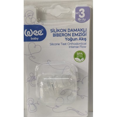 WEE BABY SİLİKON DAMAKLI BİBERON EMZİĞİ YOĞUN  AKIŞ NO:3   18 +AY  127 WEE BABY SİLİKON DAMAKLI BİBERON EMZİĞİ YOĞUN  AKIŞ NO:3   18 +AY  127