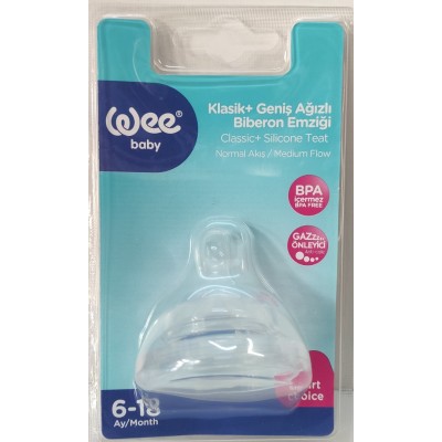 WEE BABY KLASİK+GENİŞ AĞIZLI BİBERON EMZİĞİ NORMAL  AKIŞ NO:3  6-18 AY  853 WEE BABY KLASİK+GENİŞ AĞIZLI BİBERON EMZİĞİ NORMAL  AKIŞ NO:3  6-18 AY  853