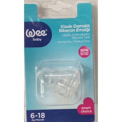 WEE BABY KLASİK SİLİKON BİBERON EMZİĞİ NORMAL AKIŞ NO:2  6-18 AY  821 WEE BABY KLASİK SİLİKON BİBERON EMZİĞİ NORMAL AKIŞ NO:2  6-18 AY  821