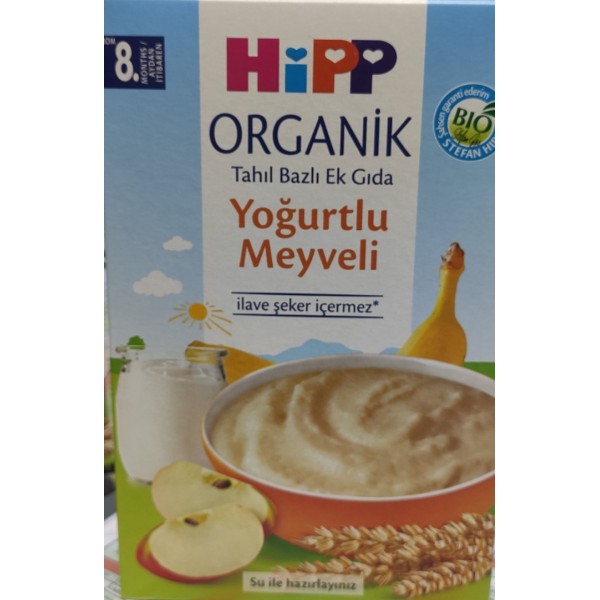 HİPP ORGANİK TAHIL BAZLI EK GIDA YOĞURTLU MEYVELİ 250 GR