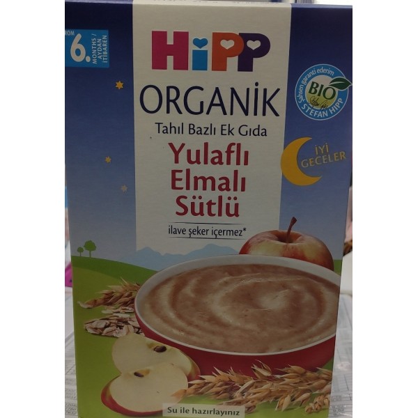 HİPP ORGANİK TAHIL BAZLI EK GIDA İYİ GECELER YULAFLI ELMALI SÜTLÜ  250 GR