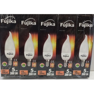 FUJİKA LED BUJİ AMPUL E 14 İNCE DUY 5W  380LM 6400K 1*5 ADET FUJİKA LED BUJİ AMPUL E 14 İNCE DUY 5W  380LM 6400K 1*5 ADET