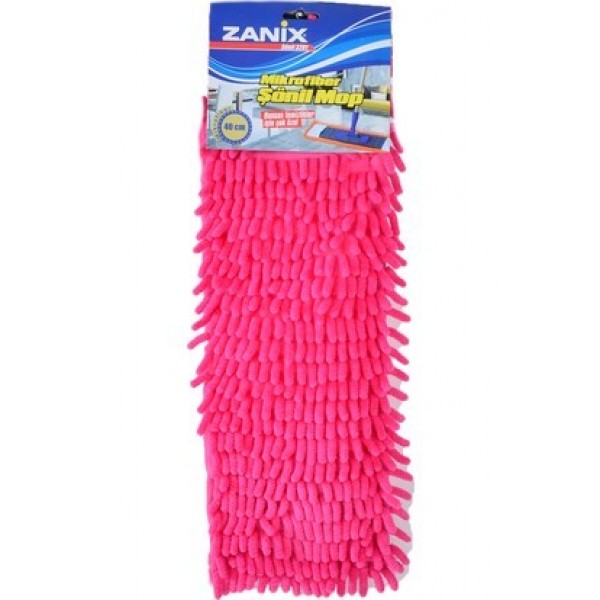 ZANİX NEMLİ MAKARNA MOP UCU MİKROFİBER ŞÖNİL PASPAS YEDEK 40CM