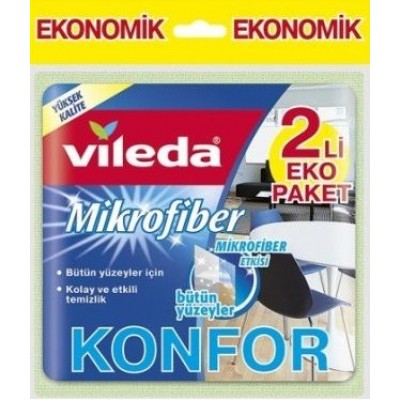 VİLEDA MİKROFİBER 2 Lİ EKO PK.KONFOR BEZ  32*32CM