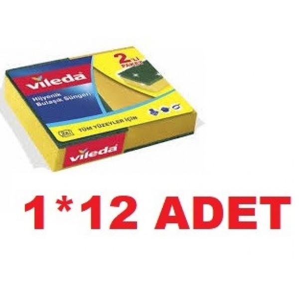 VİLEDA KLASİK YEŞİL SÜNGER DÜZ 1+1  1*12 ADET