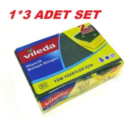 VİLEDA KLASİK YEŞİL SÜNGER OLUKLU  1+1  1*3 ADET VİLEDA KLASİK YEŞİL SÜNGER OLUKLU  1+1  1*3 ADET