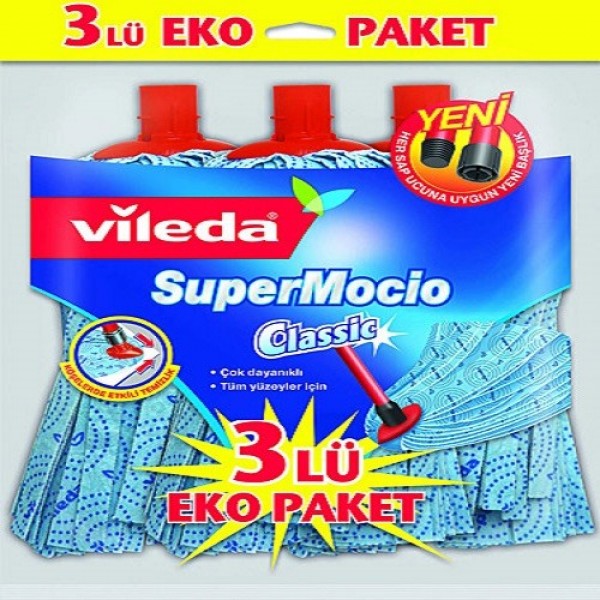 Vileda Süpermocio 3'lü Klasik Yedek Paspas