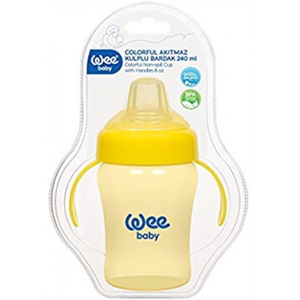 WEE BABY COLURFUL AKITMAZ KULPLU ANTİKOLİK BARDAK 240ML  775