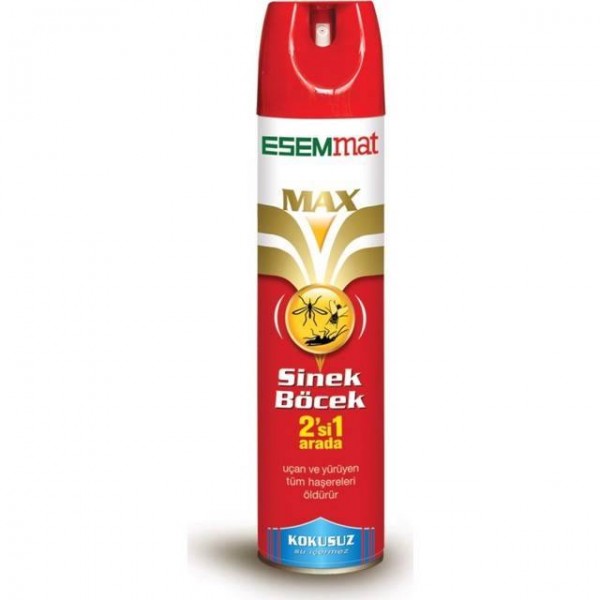 ESEMMAT  MAX SPREY HEM  SİNEK HEM BÖCEK KOKUSUZ  2 Sİ 1 ARADA  300 ML