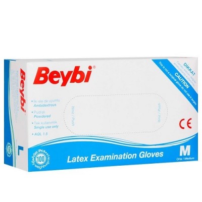BEYBİ PUDRALI LATEX ELDİVEN 100 LÜ M MEDİUM ORTA BOY BEYBİ PUDRALI LATEX ELDİVEN 100 LÜ M MEDİUM ORTA BOY