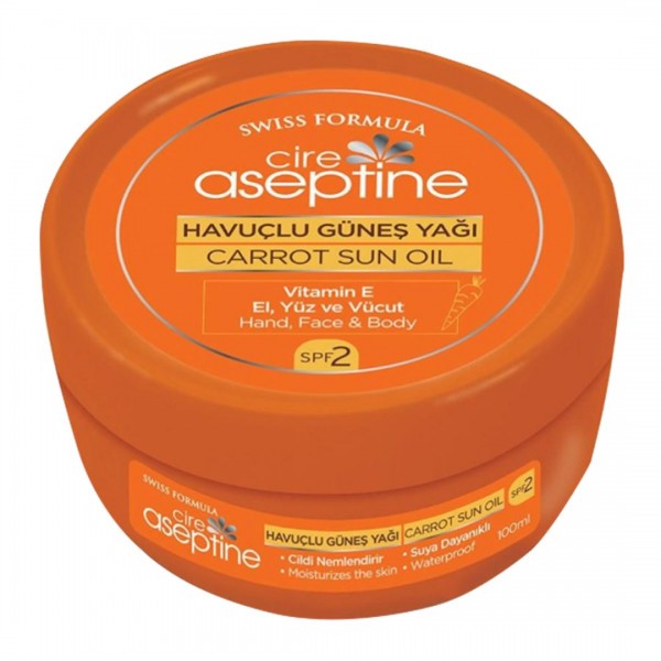 CİRE ASEPTİNE  HAVUÇLU SPF2  GÜNEŞ YAĞI  100ML