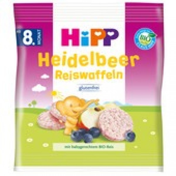 HİPP ORGANİK YABANMERSİNLİ PİRİNÇLİ BEBEK GOFRETİ 30 GR