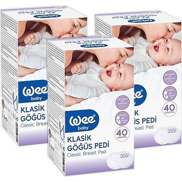 WEE BABY KLASİK GÖĞÜS PEDİ 40 LI * 3 ADET  132