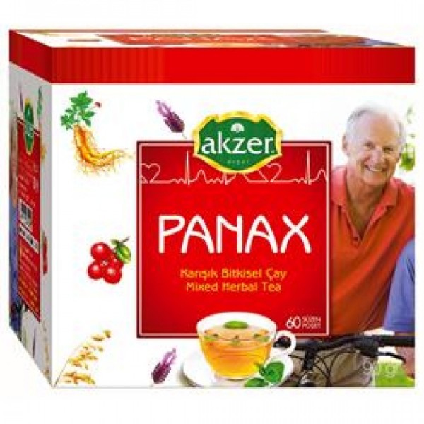 AKZER Fonksiyonel BİTKİ ÇAYI PANAX GİNSENGLİ&ALIÇ YAPRAKLI ÇAY 60 LI 90GR